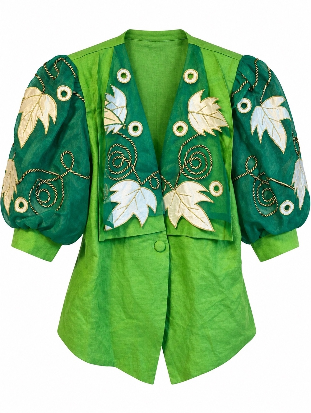 Vintage DaVinci Green Embroidered Jacket